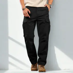 Men’s American Vintage Workwear Cargo Pants – Casual Outdoor Tactical Trendy Full-Length Trousers