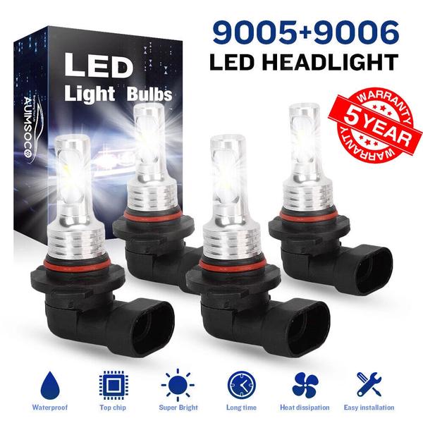 9006 9005 LED Headlight KIT Combo Bulbs 10000K High Low Beam Super Bright White