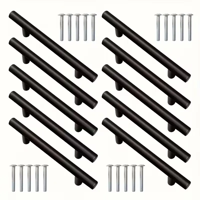 10 Piece Stainless Steel Pull Handles, Modern Simple Design, Durable Anti-Corrosion, Easy Grip, for Kitchen Cabinets, Bathroom, Furniture