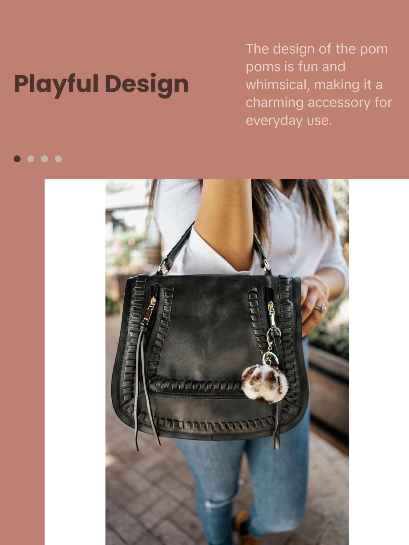 shea leopard pom pom keychain