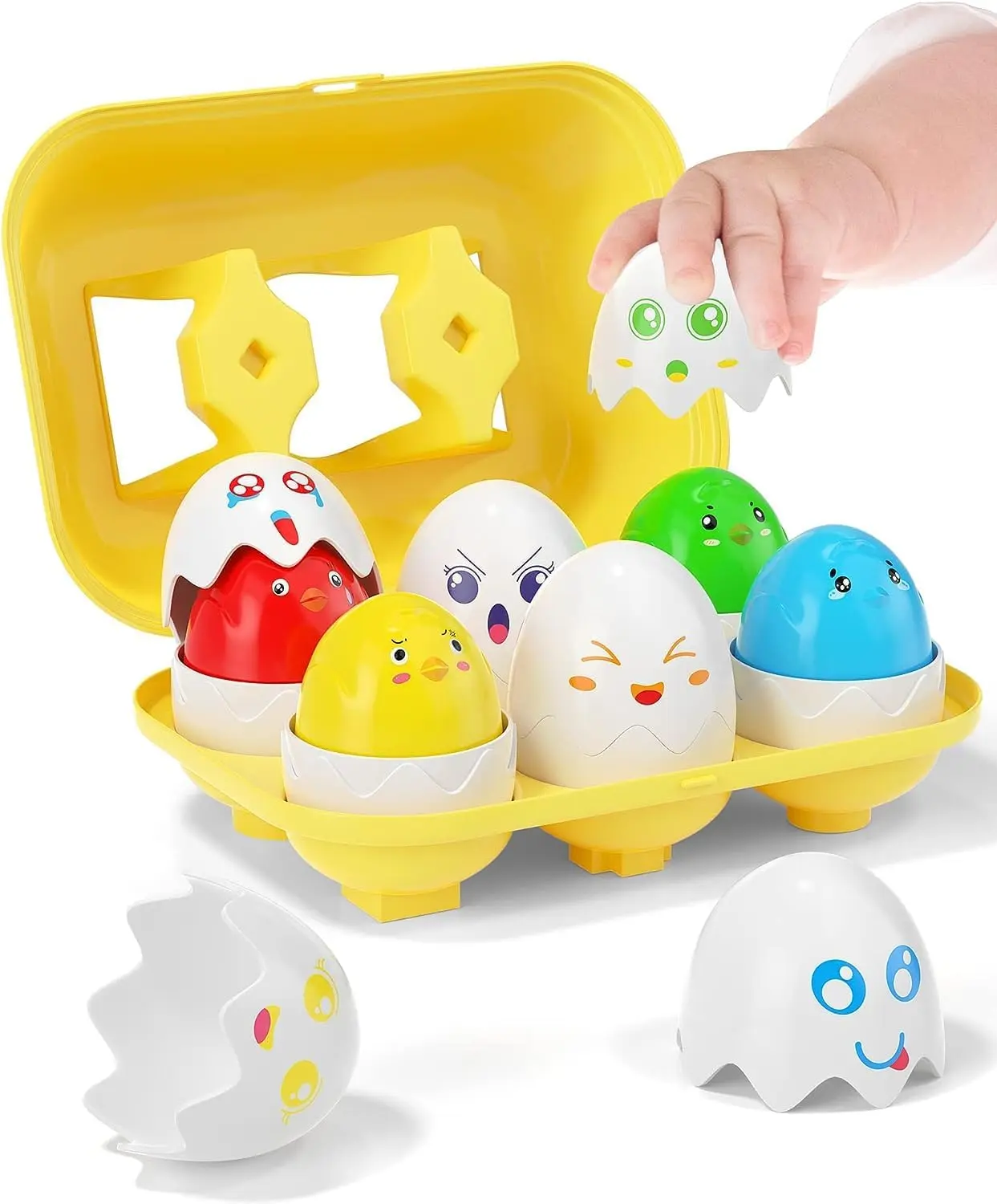 Easter Eggs Toys for Babies Boys Girls Kids, Toddler Easter Basket Stuffers Prefilled Easter Eggs with Toys Inside Filled Infant Montessori Toys Gifts for Toddlers Babies Boys