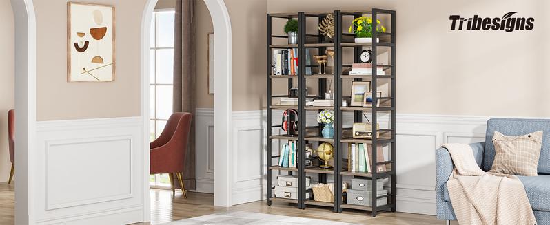 LITTLE TREE 6-Tier Corner Shelf, 75 Inch Tall Narrow Bookshelf Storage Rack, Etagere Shelves Display Stand for Small Spaces, Rustic Open Bookcase Square Shelf Tower for Living Room, Bathroom, Office, and Bedroom LITTLE TREE 6-Tier Corner Shelf, 75 Inch Tall Narrow Bookshelf Storage Rack, Etagere Shelves Display Stand for Small Spaces, Rustic Open Bookcase Square Shelf Tower for Living Room, Bathroom, Office, and Bedroom