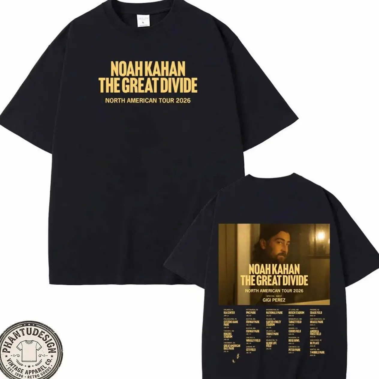 Noah Kahan The Great Divide Tour 2026 T Shirt Indie Folk Concert