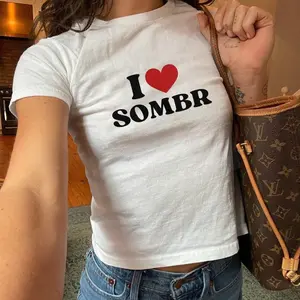 Sombr Shirt Baby Tee - I Love Sombr Indie Singer Shirt Merch, Graphic Tee Aesthetic, Trendy Babytee