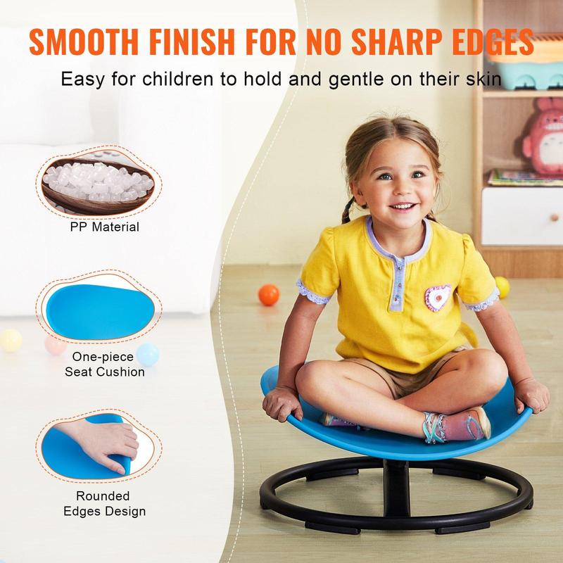 VEVOR Kids Swivel Chair,  , 220 LBS Capacity, Sensory Spinning Chair, Autistic Kids Sensory Toy Chair with Non-Slip Metal Base, Toddler Sit and Spin Chair for Coordination Balance Focus Training Blue