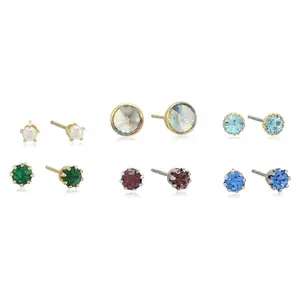 Multi-Color Austrian Crystal Stud Set Earrings