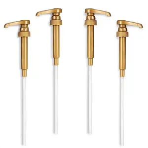 Gold Syrup Bottle Pump Dispensers – 4 Pack