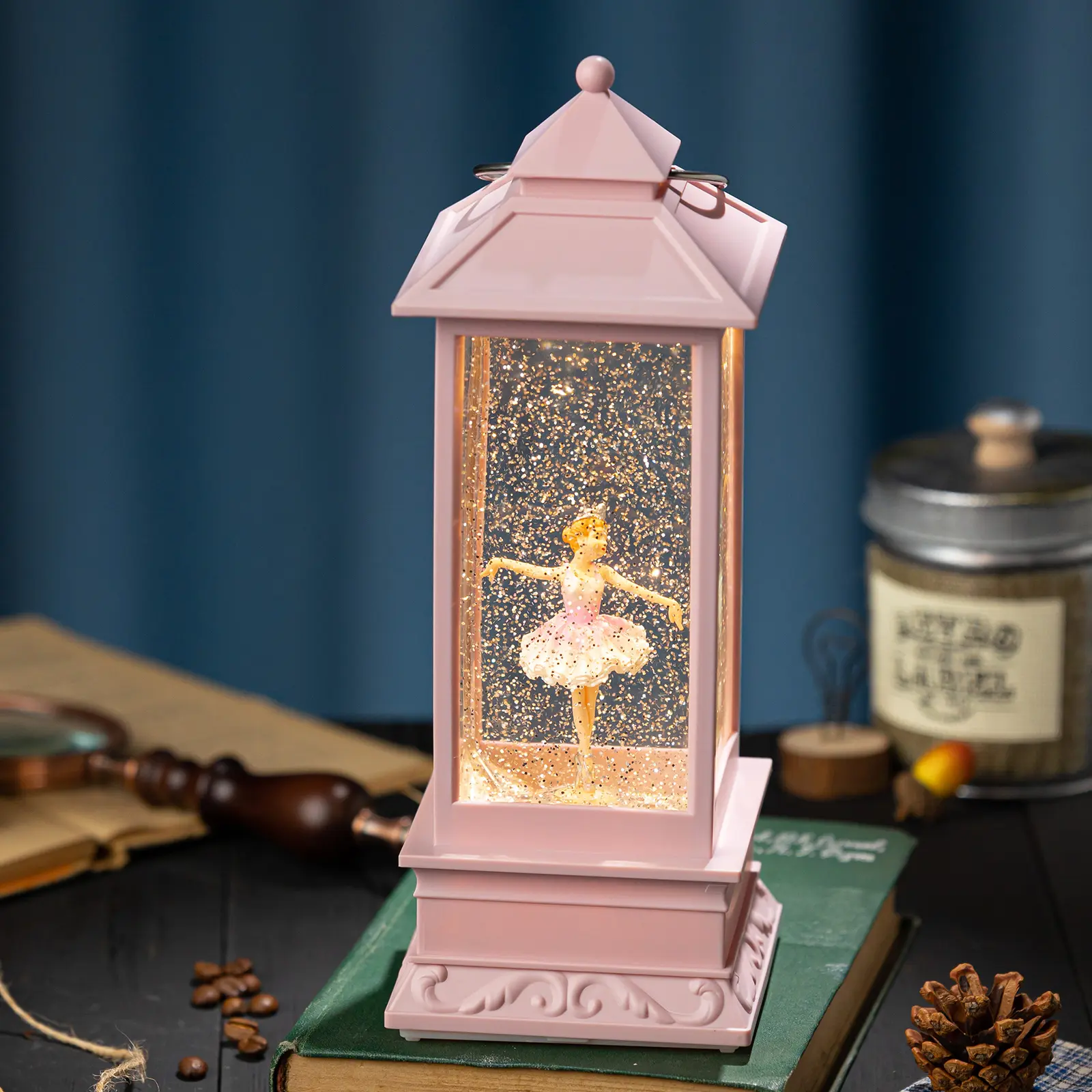 Snow Globe Lantern with Ballet Girl Ballerina – Shatterproof 8 Songs Musical Automatic Snowfall Led Light USB & Battery Powered, for  Gifts Birthday Home Decor Fall Decoration