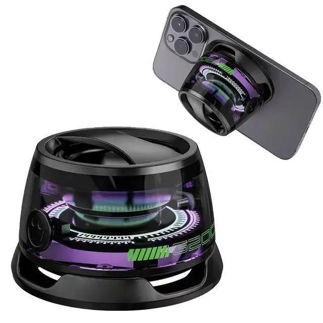 G200 Magnetic Bluetooth Speaker, Transparent Cyberpunk RGB Mini Wireless Speaker, Bluetooth 5.3, Game & Music Dual Mode, IPX5 Waterproof, TWS Dual Pairing Stereo Sound, Portable Pocket Speaker For Gaming, Cycling, Travel