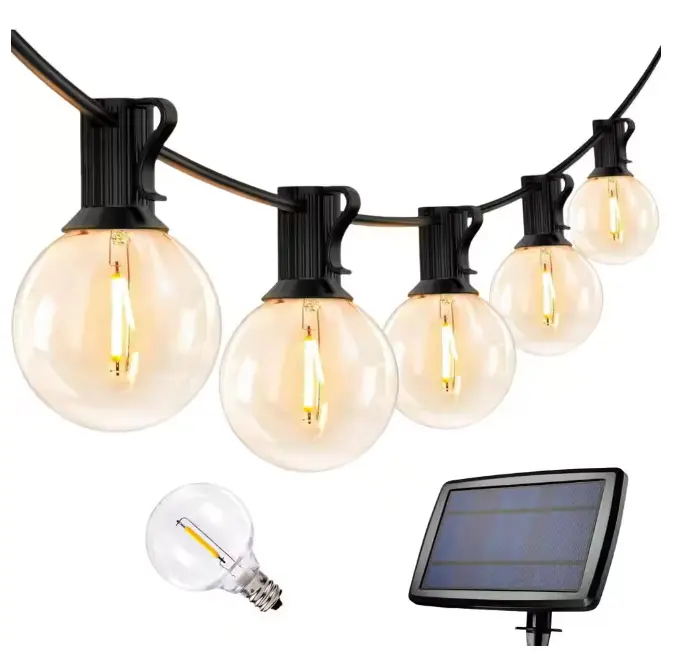 Solar lights outdoor string lights flashlight omega lights solar light setup farolessolares jardin lights 25-Light 50 ft. Outdoor Solar LED G40 Integrated LED Globe Shatterproof 2700K for Patio Garden String-Light, mode super bright bulb plug