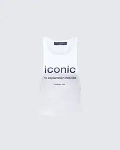 Dido White Cutaway Graphic Tank