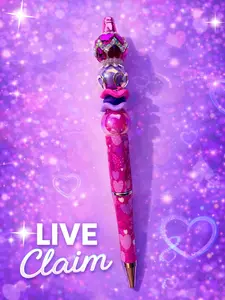 Live Claim- Plastic Beaded Pen (STYLE 12)