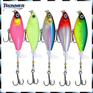 5pcs New Surface Tractor Propeller Lure - 11g Pencil Popper, Realistic Artificial Bait for Fresh & Saltwater - Multi-Species Topwater