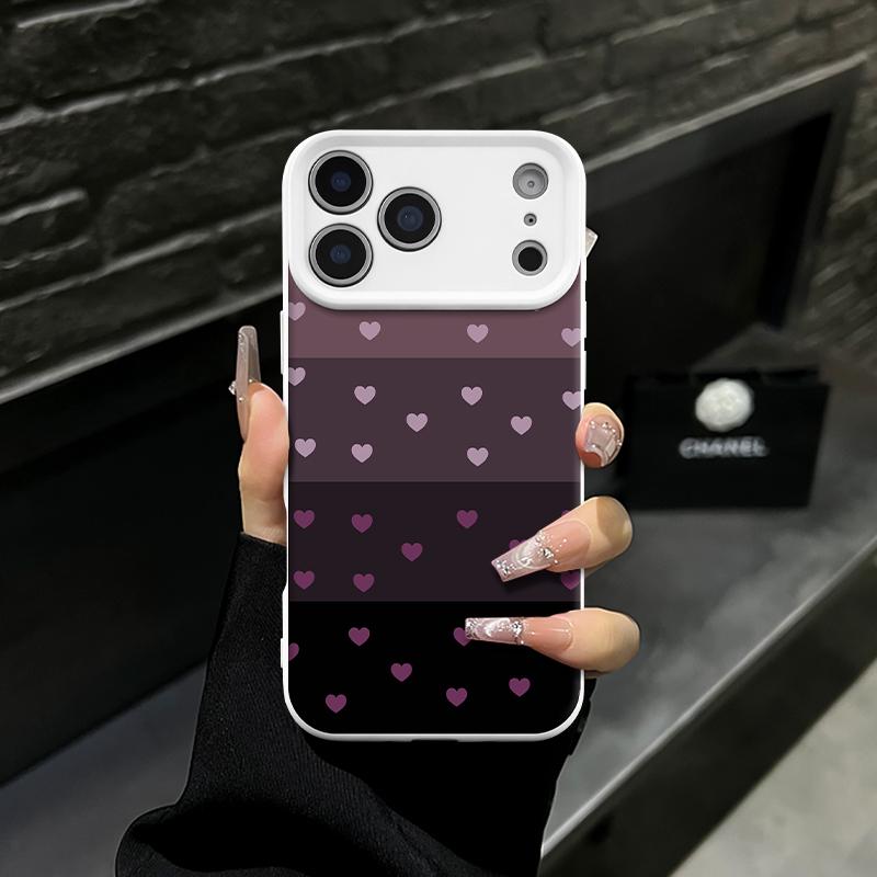 Cute Minimalist Gradient Heart Phone Case for iPhone 17 Pro Max 16 Pro Max 15 Pro 14 13 12 11 Series