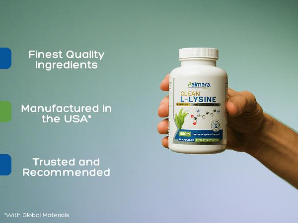 Clean L-Lysine 600mg – Additve-free Formula for Immunity and Muscle Recovery | Palmara Health Clean L-Lysine 600mg – Additve-free Formula for Immunity and Muscle Recovery | Palmara Health