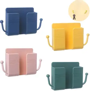 Multipurpose Adhesive Wall Phone Mount Charging Stand & Remote Holder (4PCS Set)