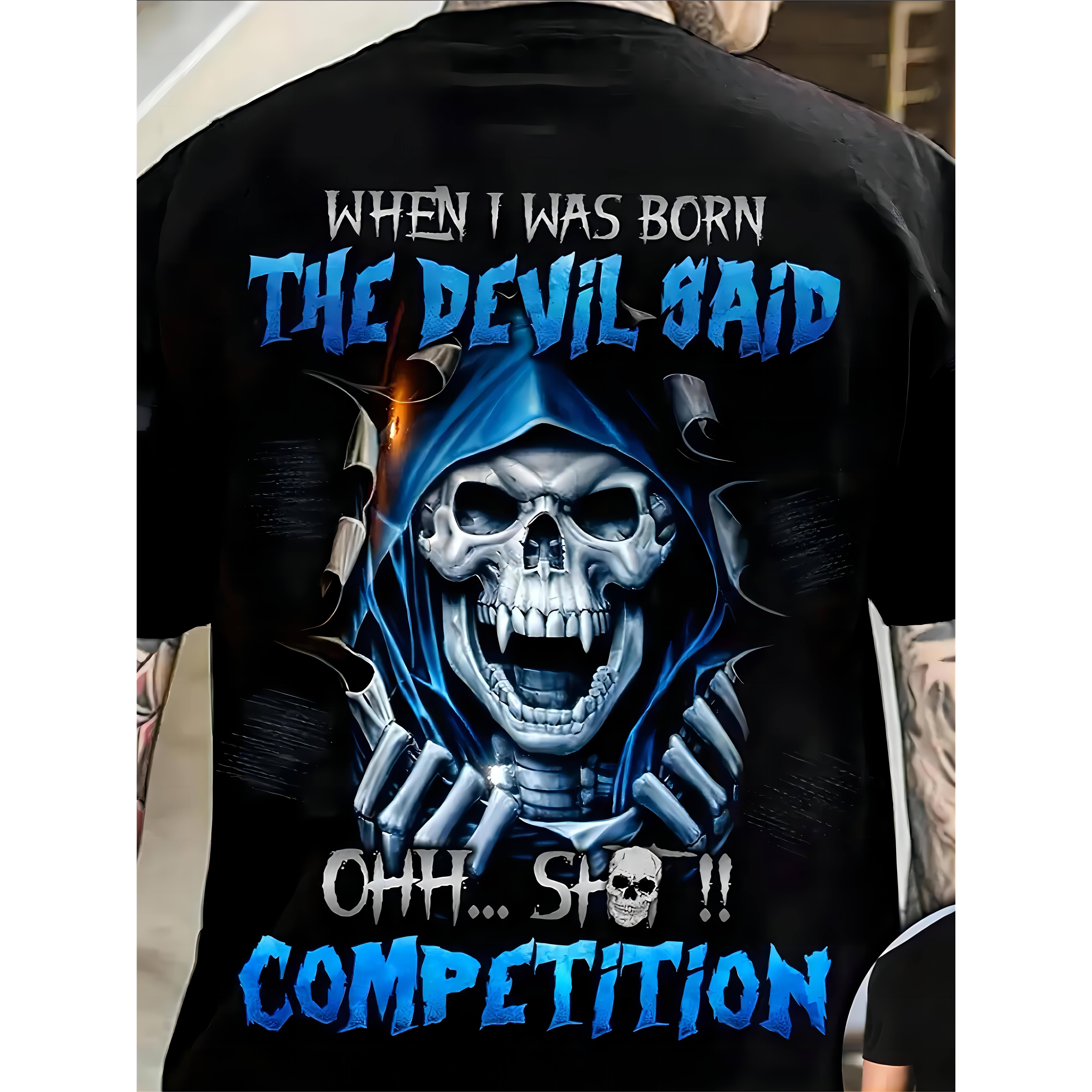 Easter Idea Men's Casual Crew Neck Graphic T-shirt with Stylish Skull Print, Versatile Short Sleeve Tee for Summer Sport And Casual Wear, 3D Digital Print, Outdoor Clothing Classic Tshirt