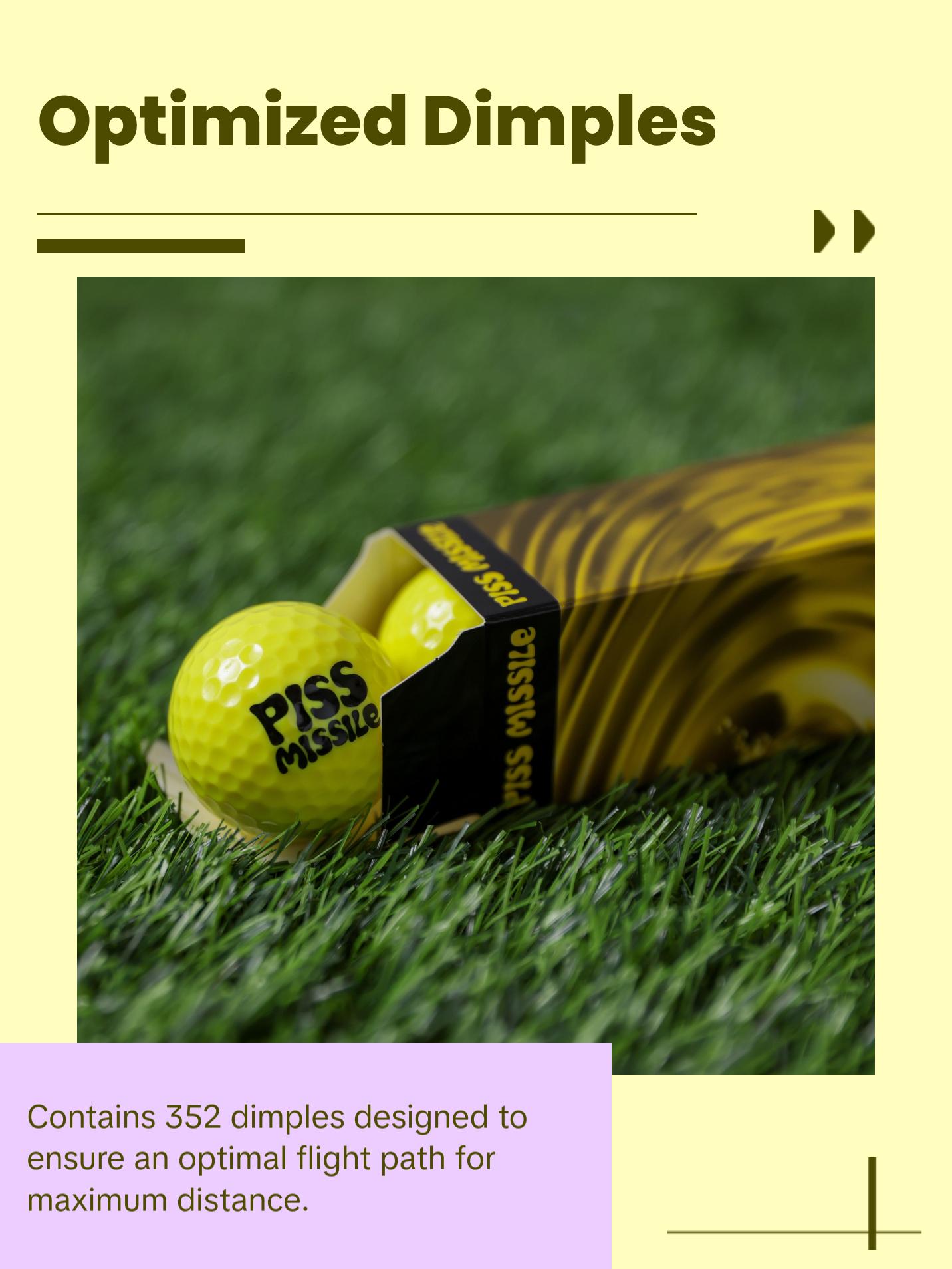 PISS MISSILE GOLF BALLS 12PK - LONG DISTANCE