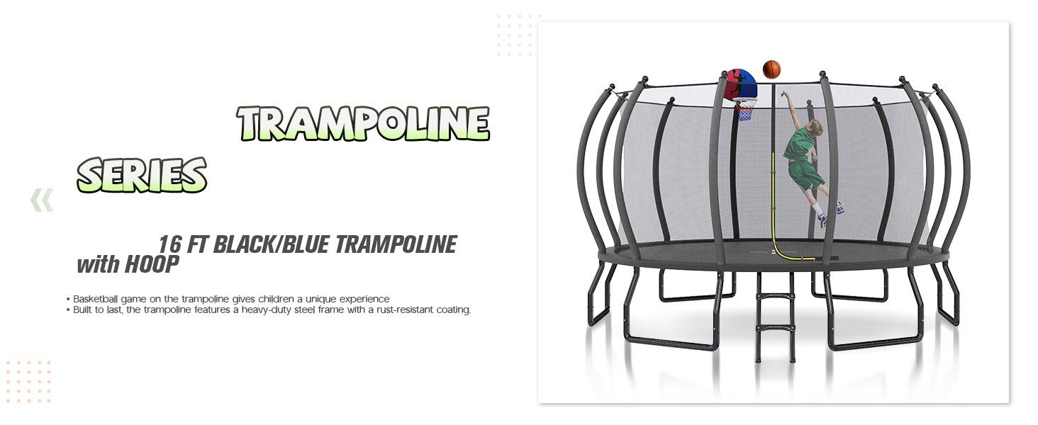 [Spring Sale] AMERLIFE Outdoor Trampoline with Enclosure Net and Ladder, Recreational Trampolines for Kids and Adults, Quick Connect Frame, ASTM Approval-16FT Ships in 2 Boxes/Best Gift Ideas/Christmas Gifts
