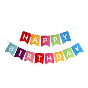 Bright "Happy Birthday" Bunting Banner, Vibrant Party Decor for Birthday Celebrations