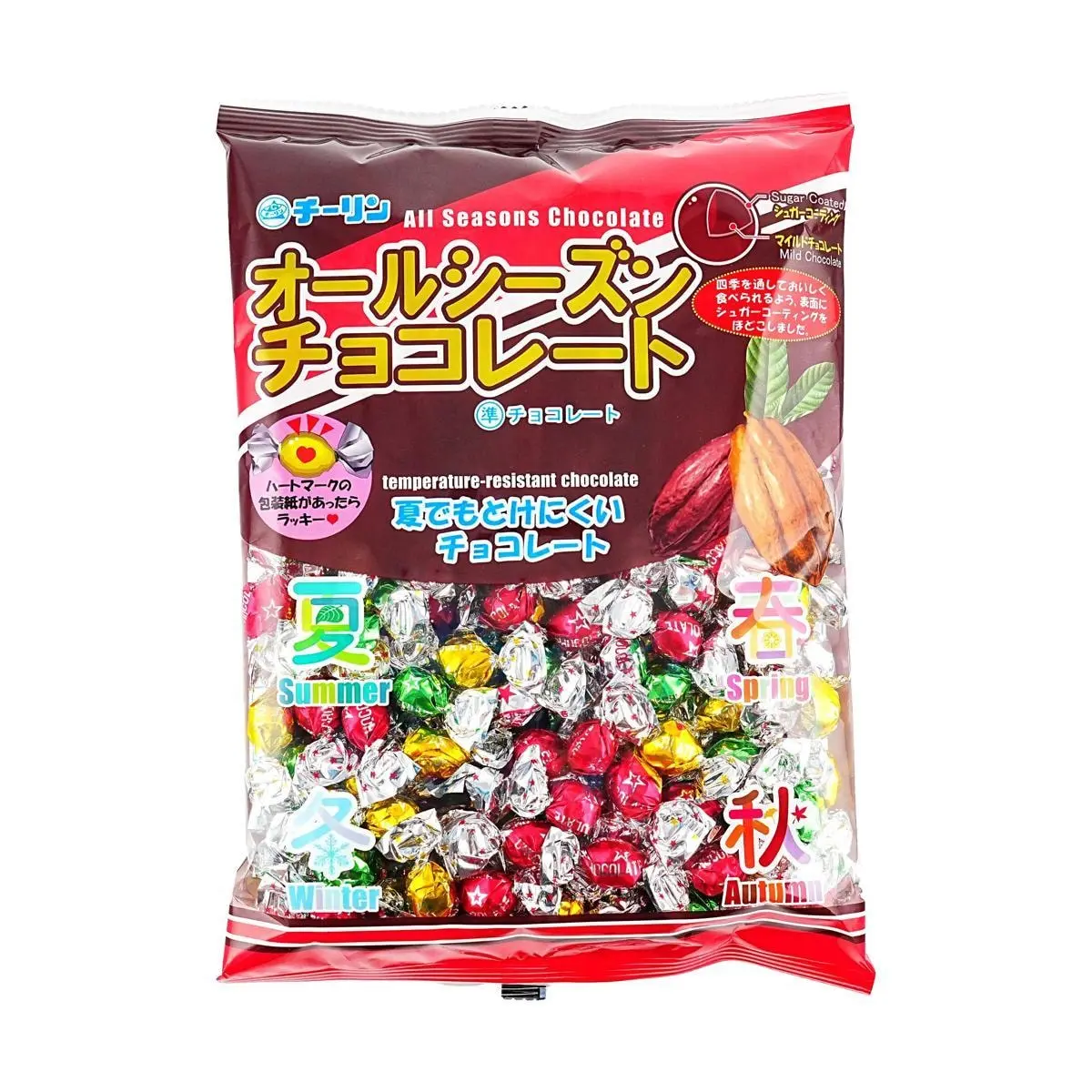 CHIRIN Japanese Four Seasons Chocolate 300g - High-Temperature Resistant, Melt-Proof Snack for All Seasons