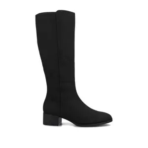DEVRI KNEE HIGH BOOTS IN EXTRA WIDE CALF - Black Suede