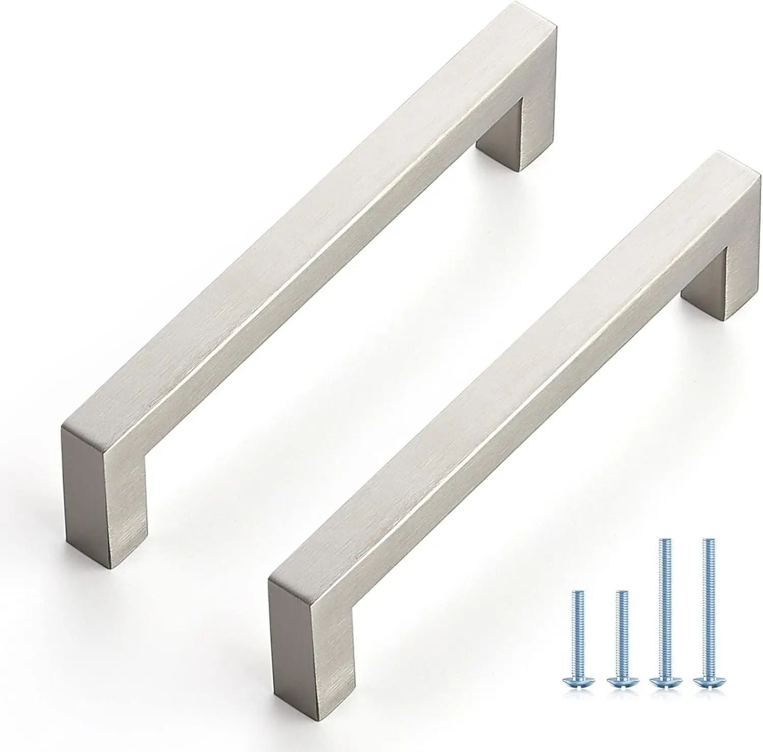 30 Pack Cabinet Handles Square Cabinets Cupboard Handles Brushed Nickel Drawer Pulls Stainless Steel Kitchen Cabinet Pulls Cabinet Hardware Drawer Handles 5 inch Hole Center