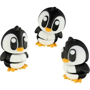 PowerTRC 3D Printed Articulated Penguin Fidget Toy 3 Pack – Flexible Cute Animal Desk Decor, Adult Fidget Collectible – 3D Printed in USA