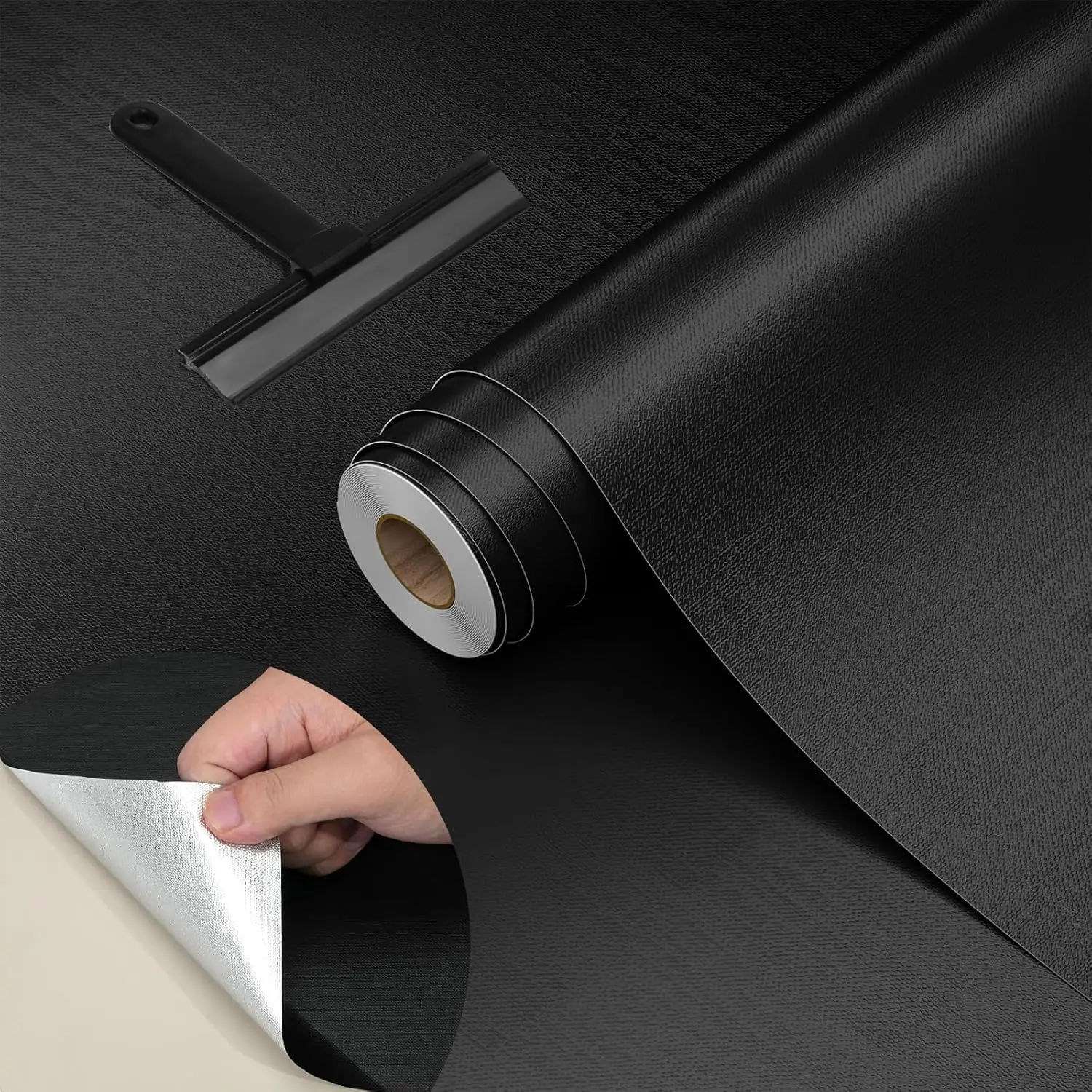 Peel and Stick Solid Color Wallpaper 15.7"x78.7" Upgraded Aluminum Foil Backing, Waterproof Self Adhesive Contact Paper for Kitchen Countertops Furniture Cabinets Walls Home Renovation