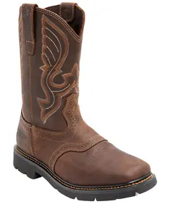 Cody James Men's 11" Mustang Saddle Waterproof Western Work Boot Soft Toe - C9wr5