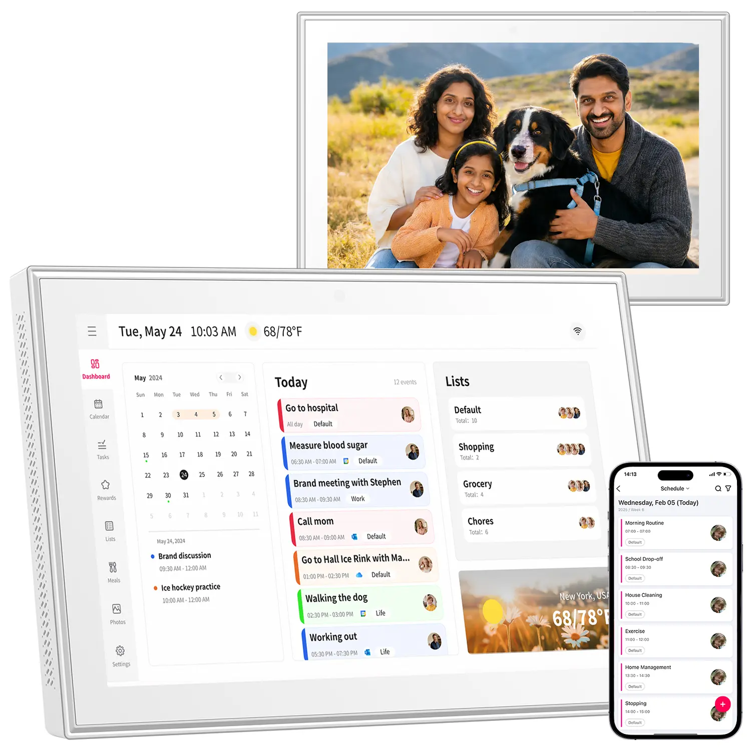 10.1 Inch Digital Calendar, Meal Planner, Duty Chart, to Do List,HD Smart Touch Screen Home Interactive Smart Electron Calender - Built-in Digital Photo Frame Function (white, 10.1), #SummerWins, #DealsForYouDays