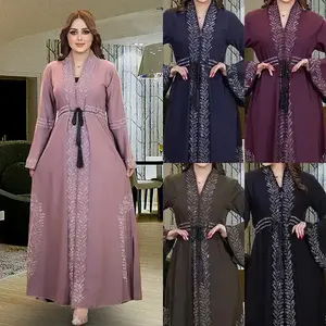 Muslim robe, Arab abaya, women's  with flared long sleeves and  style dress Maxi Modesty Can be used with raincoat