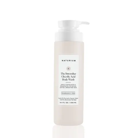 Naturium The Smoother Glycolic Acid Exfoliating Body Wash (500ml) - Gentle AHA Cleanser that Revealing Softer, Smoother Skin