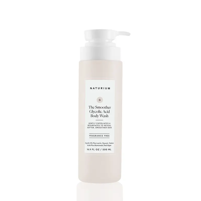 Naturium The Smoother Glycolic Acid Exfoliating Body Wash (500ml) - Gentle AHA Cleanser that Revealing Softer, Smoother Skin