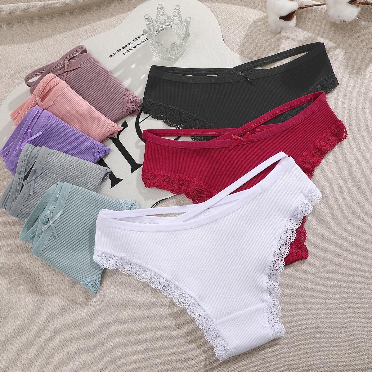 FINETOO 12-Pack Cotton Bikini Underwear for Women, Soft Cheeky Fit with Lace Waist and Back Crisscross Strap Design, Breathable Skin-Friendly Basic Panties S-XL SpringStatements FINETOO 12-Pack Cotton Bikini Underwear for Women, Soft Cheeky Fit with Lace Waist and Back Crisscross Strap Design, Breathable Skin-Friendly Basic Panties S-XL SpringStatements