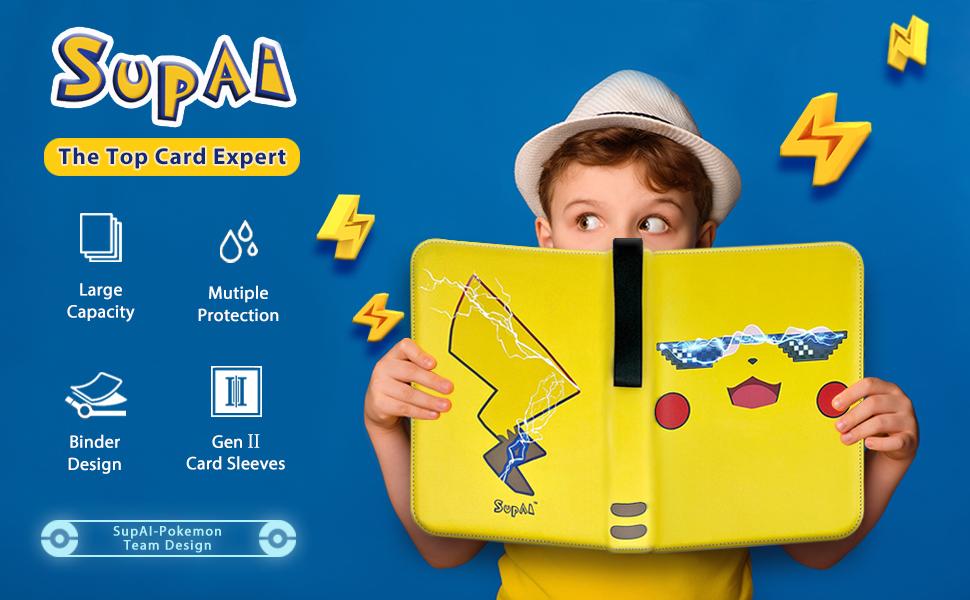 SupAI Binder for Pokemon Cards with Sleeves, Card Holder Binder for Trading  Cards, Holds Up to 440 Standard Size Cards, 55 Pcs 4-Pocket Pages Card  Binder Album with Zipper Carrying Case - TikTok Shop