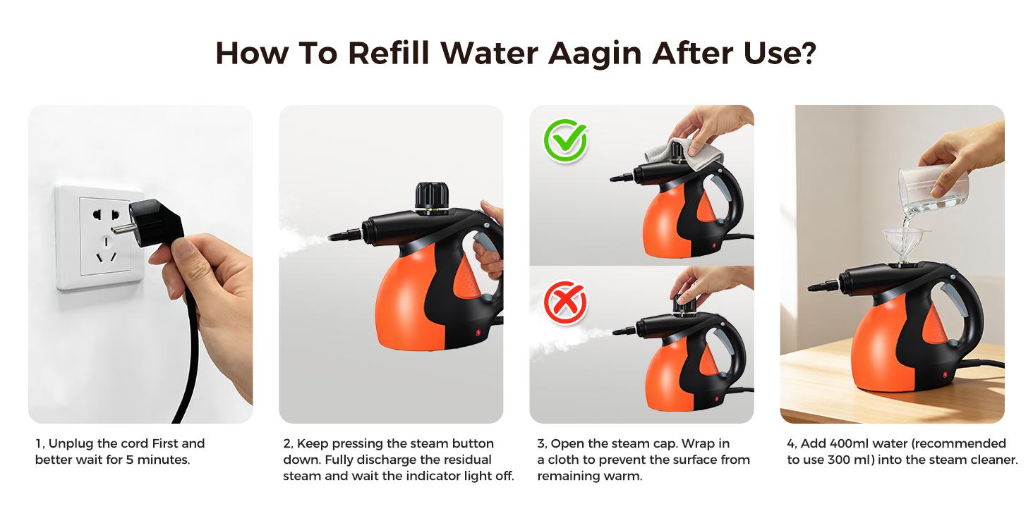 Pressurized Handheld Multi-Surface Natural Steam Cleaner with 9 pcs Accessories Powerful Chemical-Free Steamer for Home Car Cleaning Washing Machine Air Conditioner Kitchen Appliances Tool Household Pressurized Handheld Multi-Surface Natural Steam Cleaner with 9 pcs Accessories Powerful Chemical-Free Steamer for Home Car Cleaning Washing Machine Air Conditioner Kitchen Appliances Tool Household