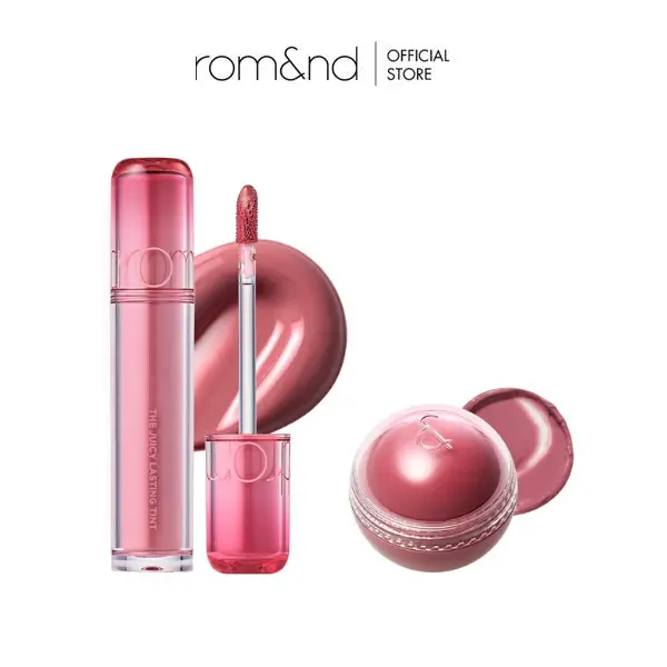 rom&nd Glass Skin Blush & Lip Duo, Cosmetic Lip Cheek Tint Combo, Topical Cosmetic Beauty Product