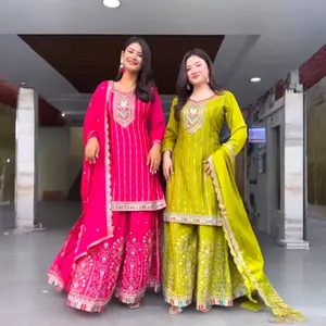 Heavy Embroidered designer Sharara Suit Set