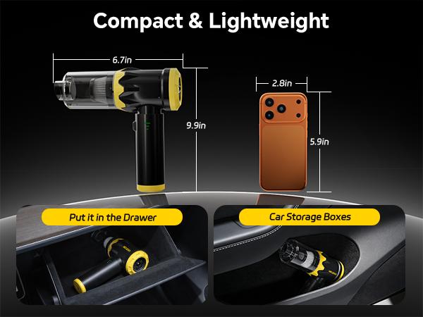 MR.EGO 20000Pa, G2 Car Vacuum Portable Cordless, 4-in-1 Mini Vacuum Cleaner with 20,000Pa Powerful Suction, Type-C Charging, 2 Suction Modes, Ultra-Light for Car, Home, Desk, Keyboards