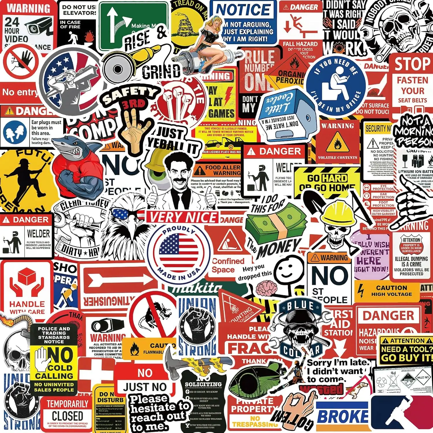 160PCS Funny Blue Collar Hard Hat Stickers for Men – Construction Worker, Welder, Electrician & Mechanic Helmet Decals | Waterproof Vinyl Stickers for Hard Hats, Tool Boxes & Water Bottles