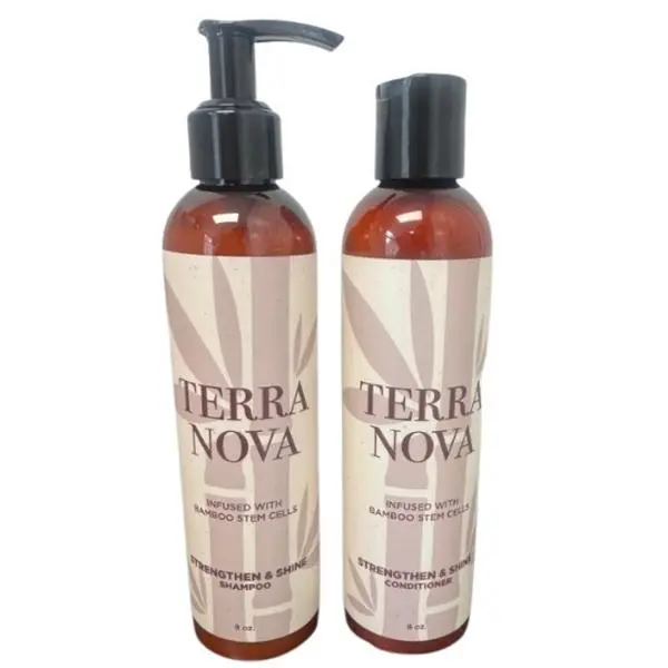 Terra Nova Shampoo & Conditioner Set, Sulfate-Free Anti-Frizz Haircare for Dry Hair with Hyaluronic Acid, Ashwagandha & Avocado Oil for a Smooth, Radiant Finish, Hydrating