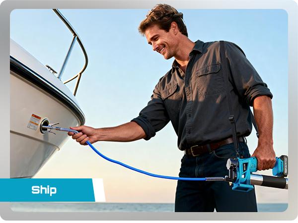 SEESII Cordless Electric Grease Gun Kit - 10000PSI 4.6 oz/min, 2 Batteries, 39.4" Hose, 90° Coupler, 3 Tips for Fast Effortless Greasing, GR01