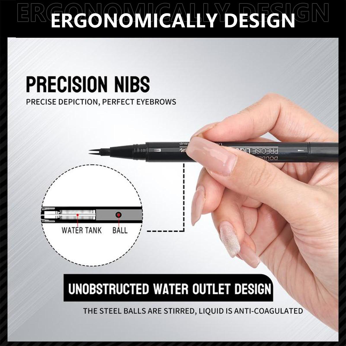 【FaddishDeal】Liquid Eyebrow pencil 2 in 1 Double head eye eyebrow pencil, waterproof natural eyebrow pencil and precise brush head. Lasting all day.