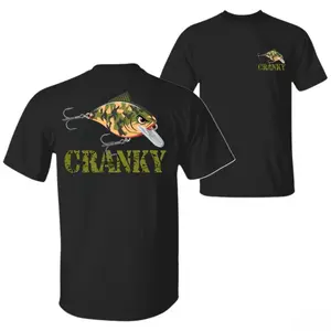 🎣[100% Cotton][Graphic Tee]Crankbait T-Shirt – Fishing Lure Graphic Tee for Anglers, Soft Cotton Blend Short Sleeve Crewneck, Camo Bass Fishing Humor Apparel, Menswear & Womenswear Casual Outdoor Tee, TikTok-Friendly Gift for Crankbait & Fishing Lovers