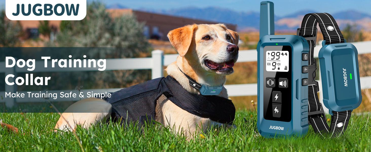 Jugbow Dog Training Collar - 4200FT Dog Training Behavior Aid, IPX8 Waterproof Electric Collar with 4 Training Modes, Security Lock, Rechargeable Collars for Large-DT68 Outdoor