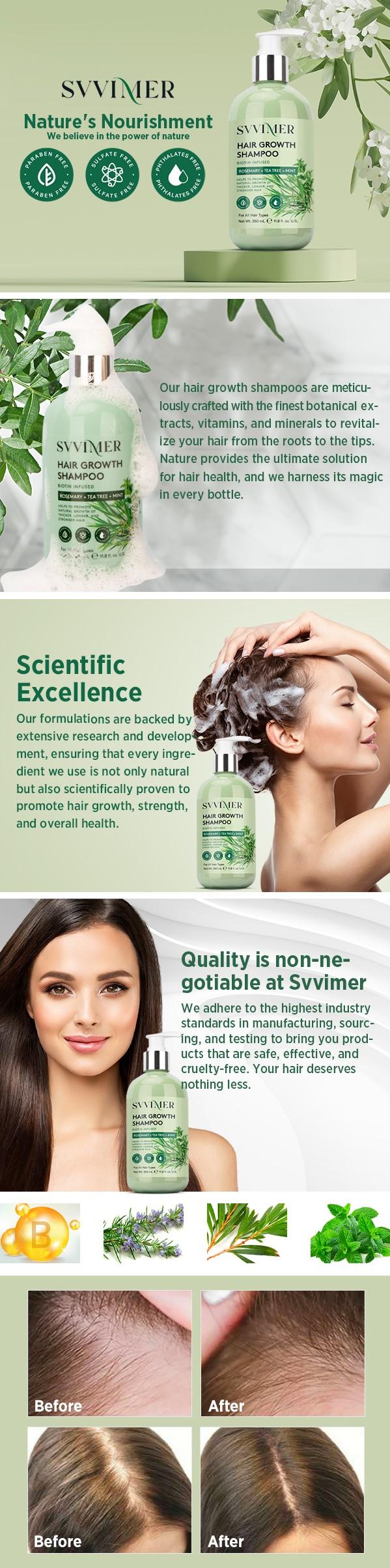 Svvimer Rosemary Hair Growth Shampoo – Biotin & Tea Tree Oil Thickening Shampoo for Hair Loss & Thinning, Sulfate-Free, for Women & Men, 11.8 fl oz
