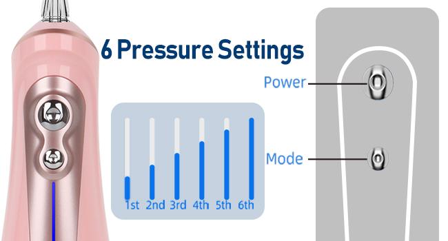 Water Dental Flosser Cordless for Teeth Pick Cleaning - Powerful Oral Irrigator with 6 Adjustable Modes,320ML Portable & Rechargeable IPX7 Waterproof Cleaner Picks A good helper for private teeth cleaning