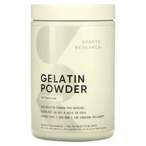 Sports Research Gelatin Powder, Unflavored, 1 lb (454 g)