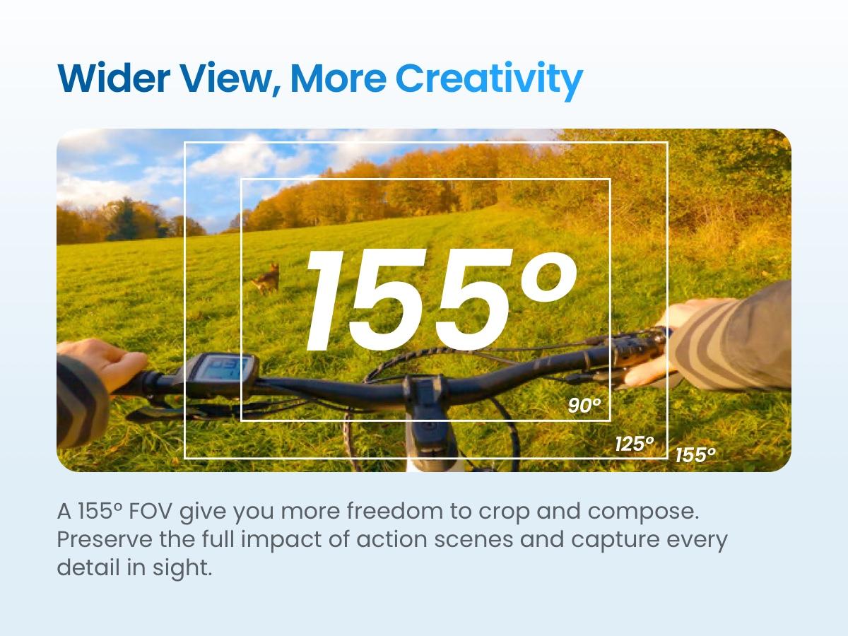 Xtra Edge Action Camera, 1/1.3" Sensor & 4K Cinematic Video, Hyper Stabilization, Waterproof Camera to 52 Ft, 3-Hour Battery, Universal Quick Mount, Vlogging Camera for Adventure Photography